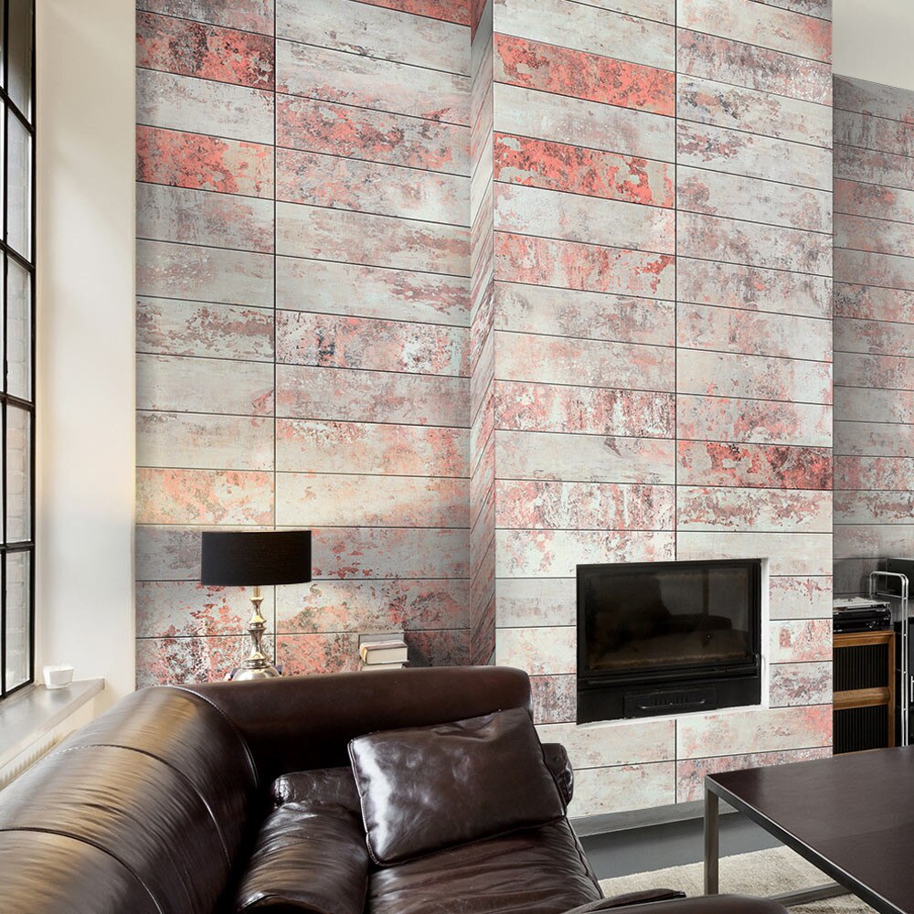 Fototapet vlies - Orange marble - 50 x 1000 cm