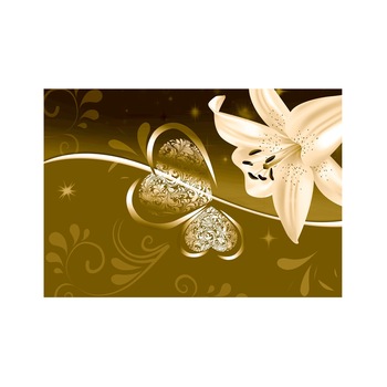 Fototapet vlies - Lily in nuante de verde - 350 x 245 cm Fototapet vlies - Lily in nuante de verde - 350 x 245 cm