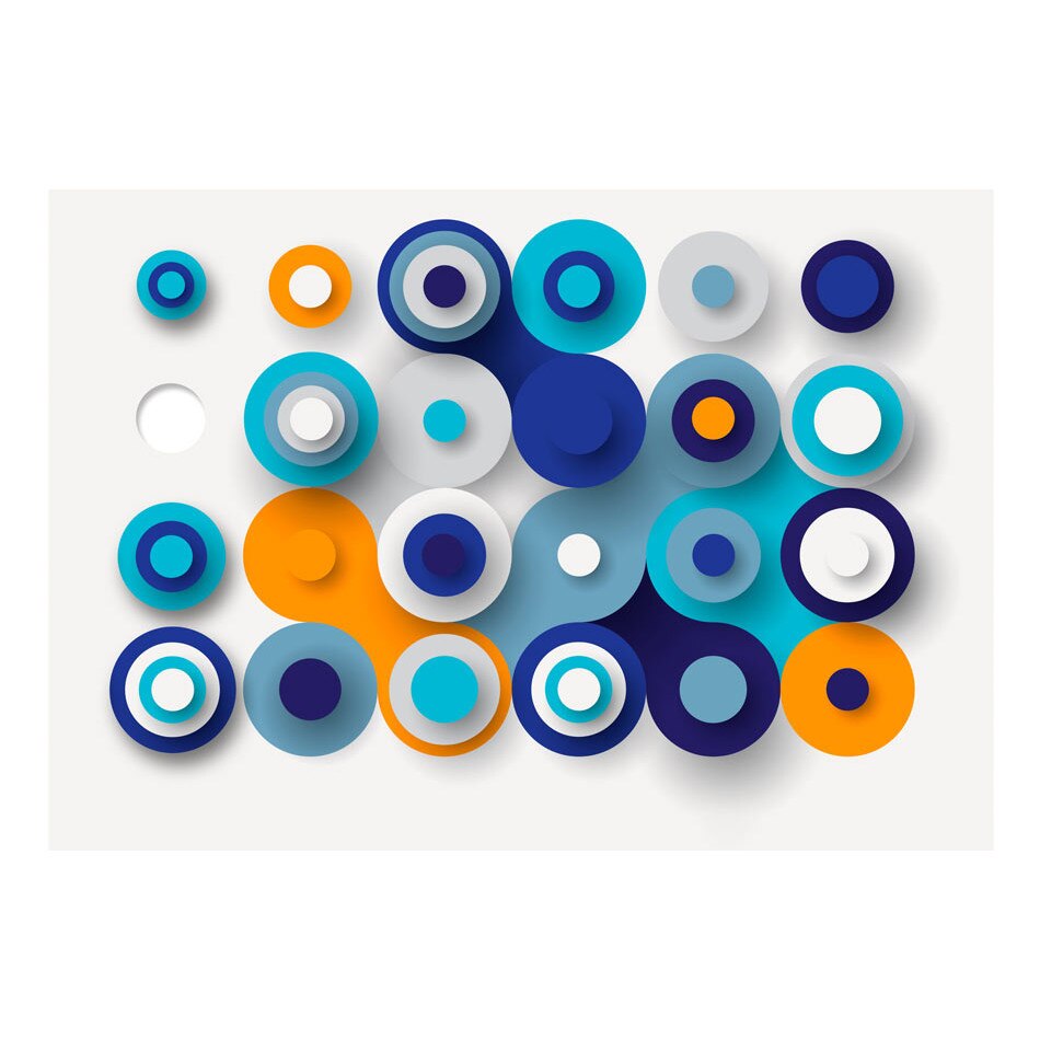Fototapet vlies - Geometria rotilor albastre - 400 x 280 cm