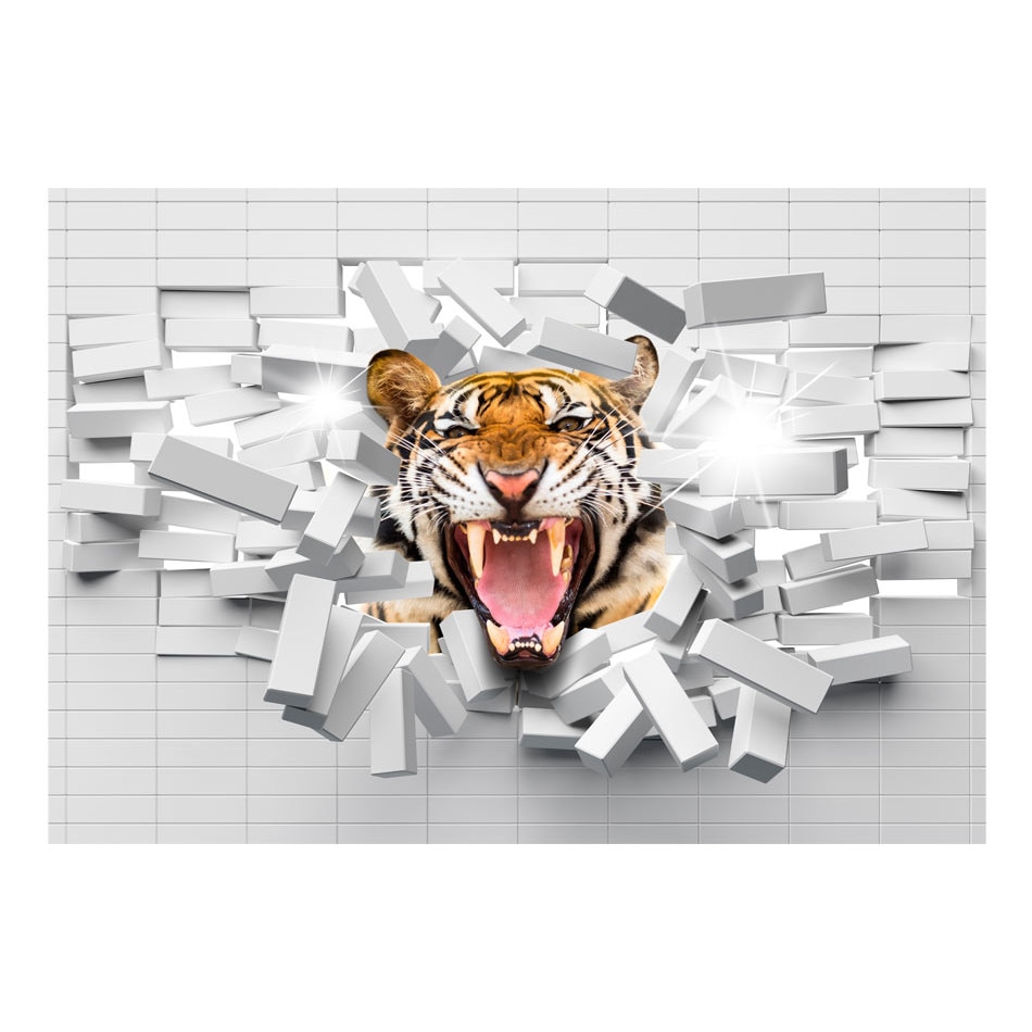 Fototapet vlies - Tiger Jump - 350 x 245 cm
