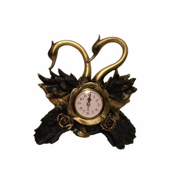 Ceas decorativ lebede, realizat din rasina, 31 cm Ceas decorativ lebede, realizat din rasina, 31 cm
