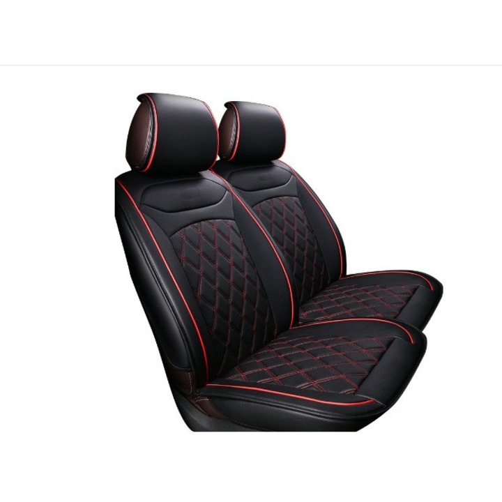 Комфортна, висококачествени Калъфи / тапицерия за предни седалки Flexzon, Черно 2 Части