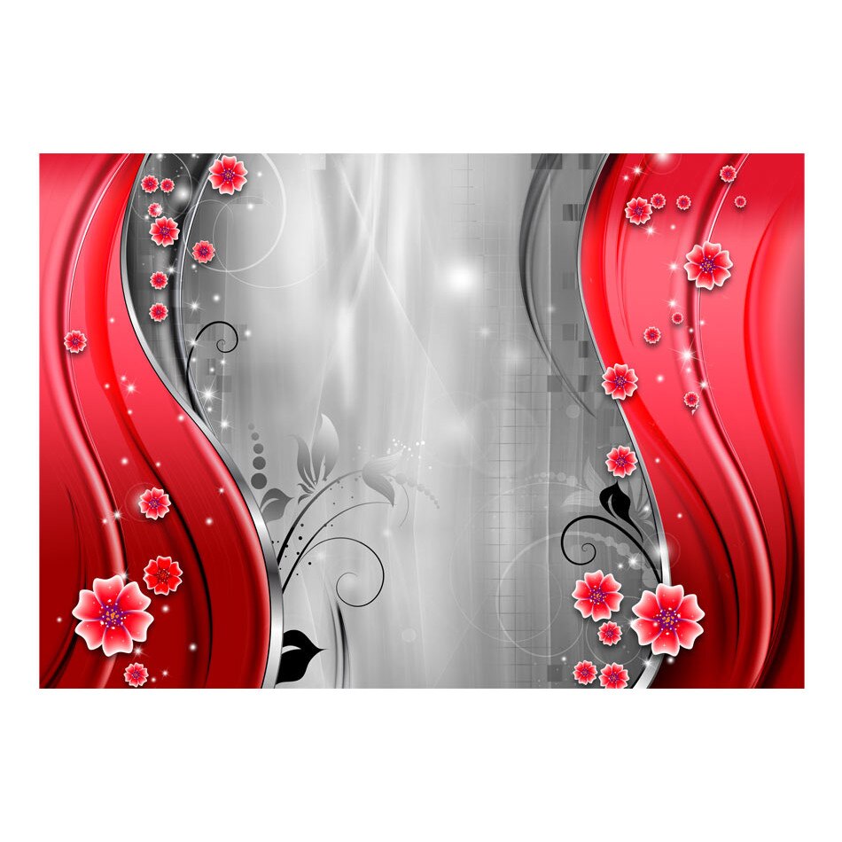 Fototapet vlies - in spatele cortinei de rosu - 300 x 210 cm