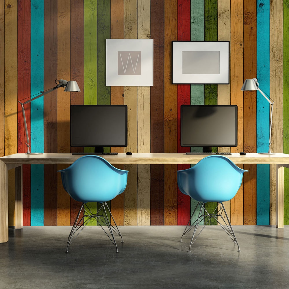 Fototapet vlies - Wooden rainbow - 400 x 270 cm