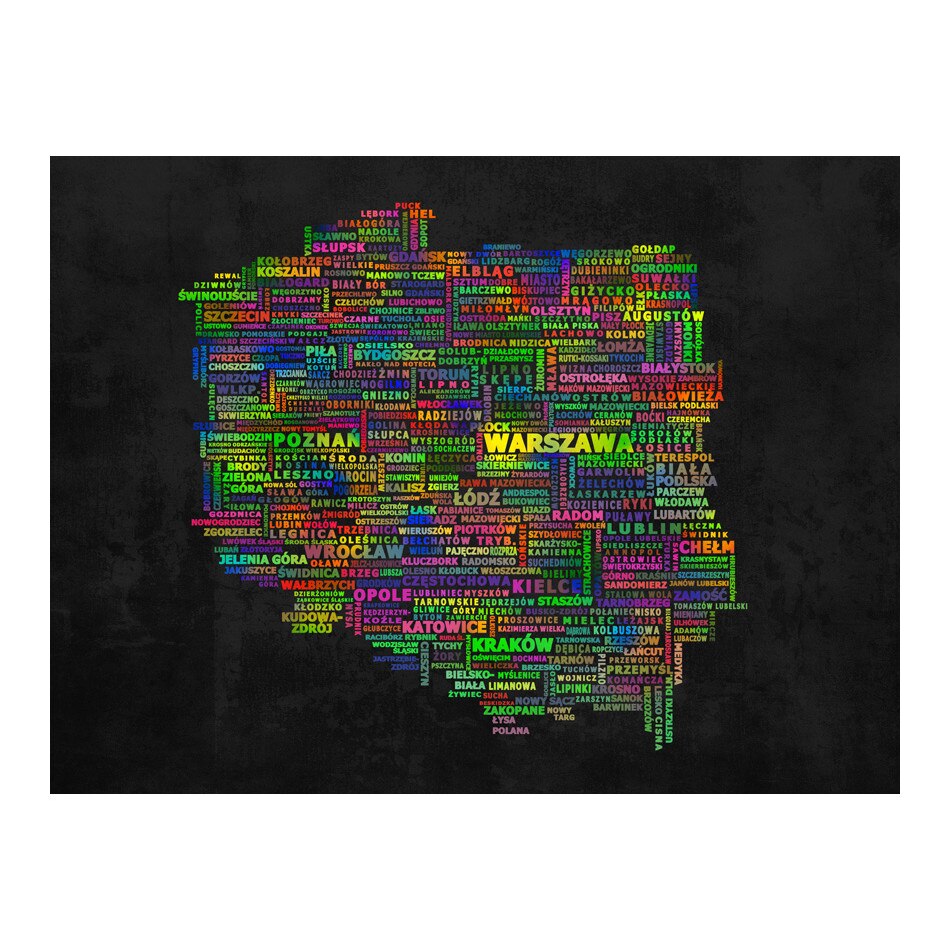 Fototapet vlies - Harta din Polonia - 350 x 270 cm
