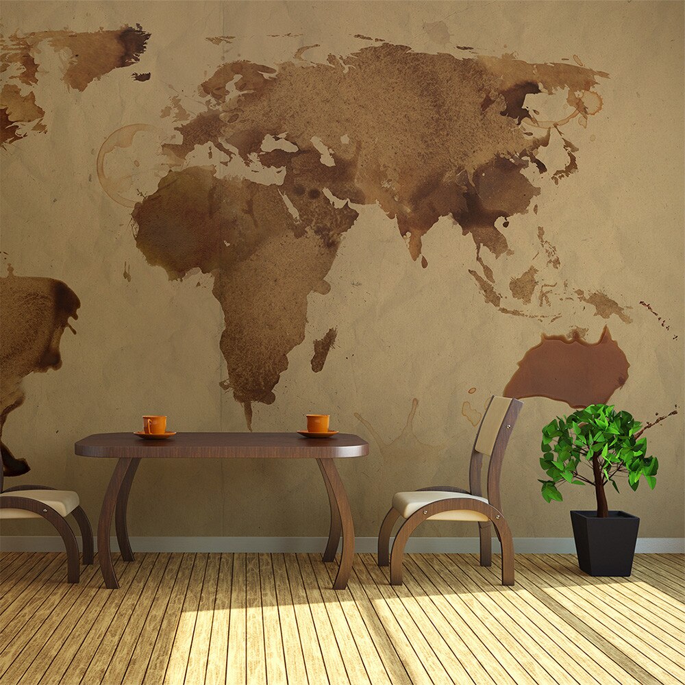Fototapet vlies - Tea map of the World - 450 x 270 cm