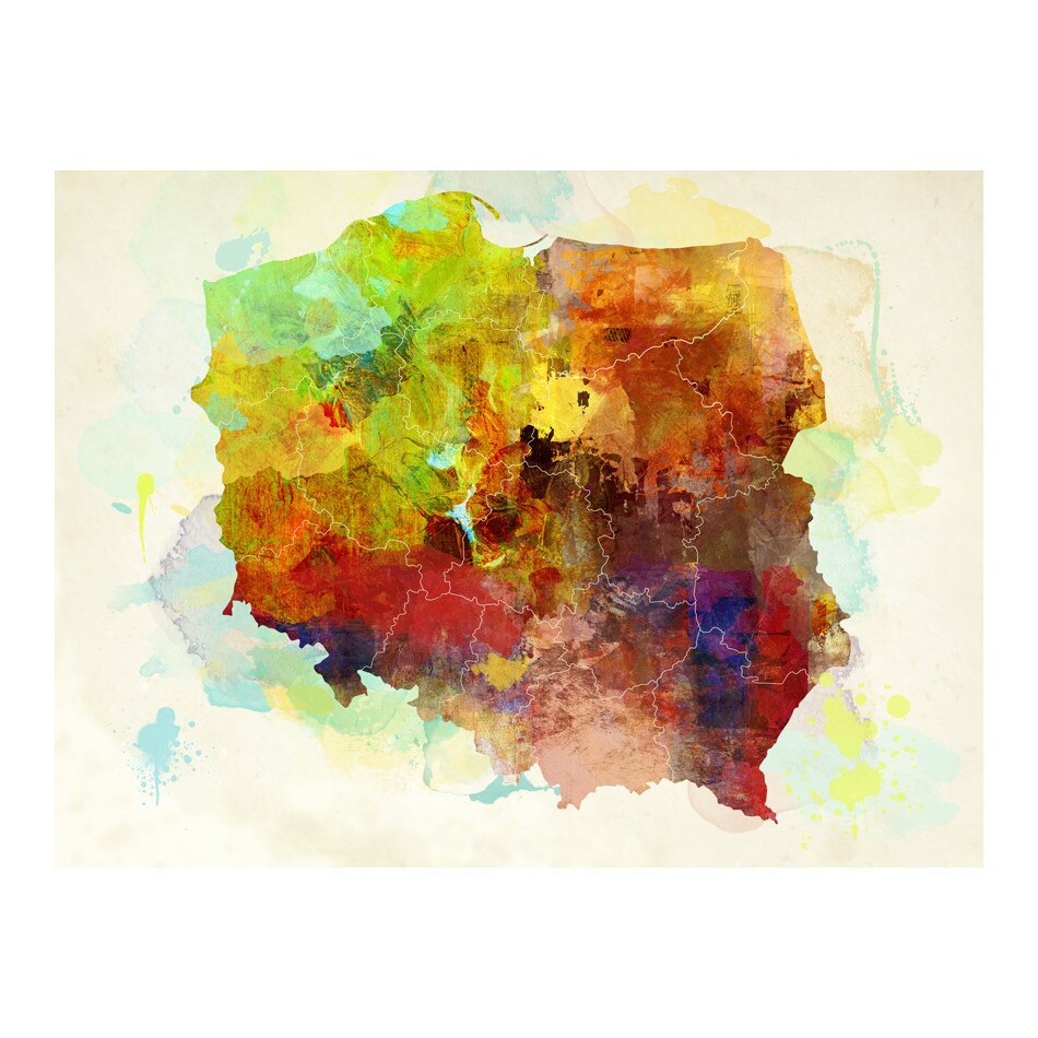 Fototapet vlies - Harta Polonia - 250 x 193 cm