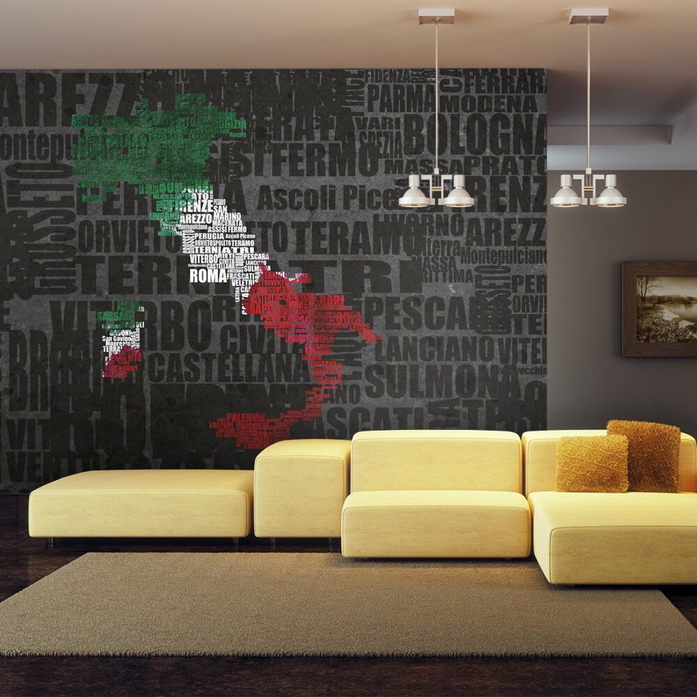 Fototapet vlies - Text map of Italy - 450 x 270 cm
