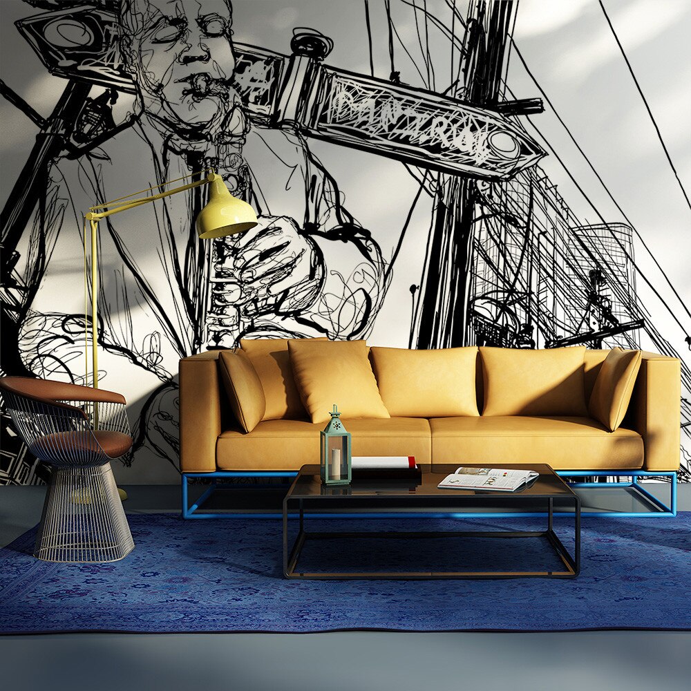 Fototapet vlies - Saxophone recital on Broadway - 450 x 270 cm