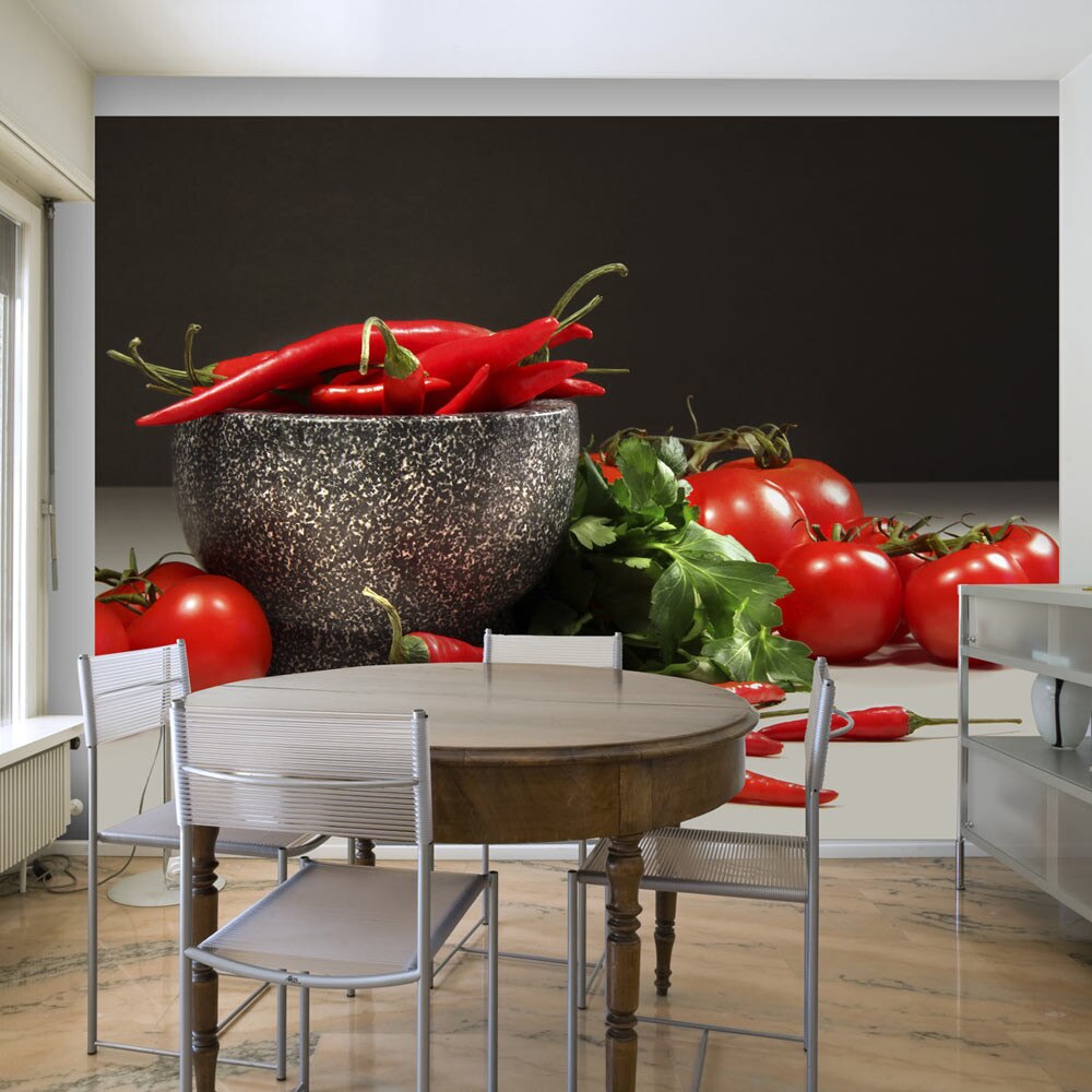 Fototapet vlies - Red dychotomy - 350 x 270 cm