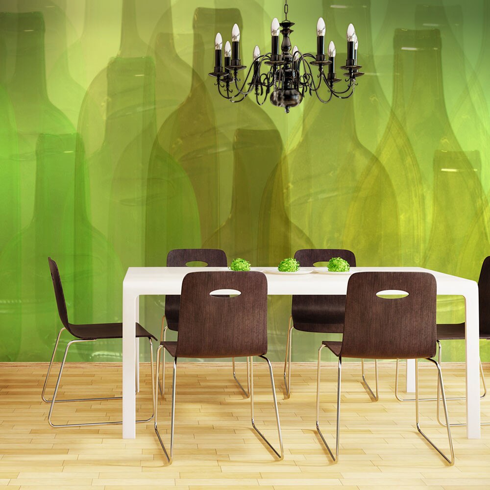 Fototapet vlies - Green bottles - 350 x 270 cm