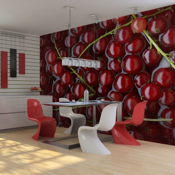 Fototapet vlies - Redcurrants bathed in water - 350 x 270 cm Fototapet vlies - Redcurrants bathed in water - 350 x 270 cm