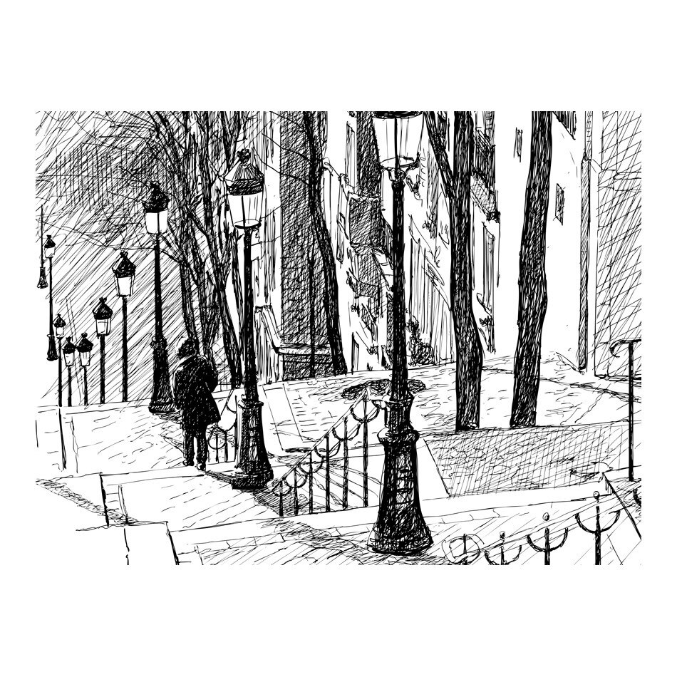 Fototapet vlies - Scari Montmartre - 200 x 154 cm