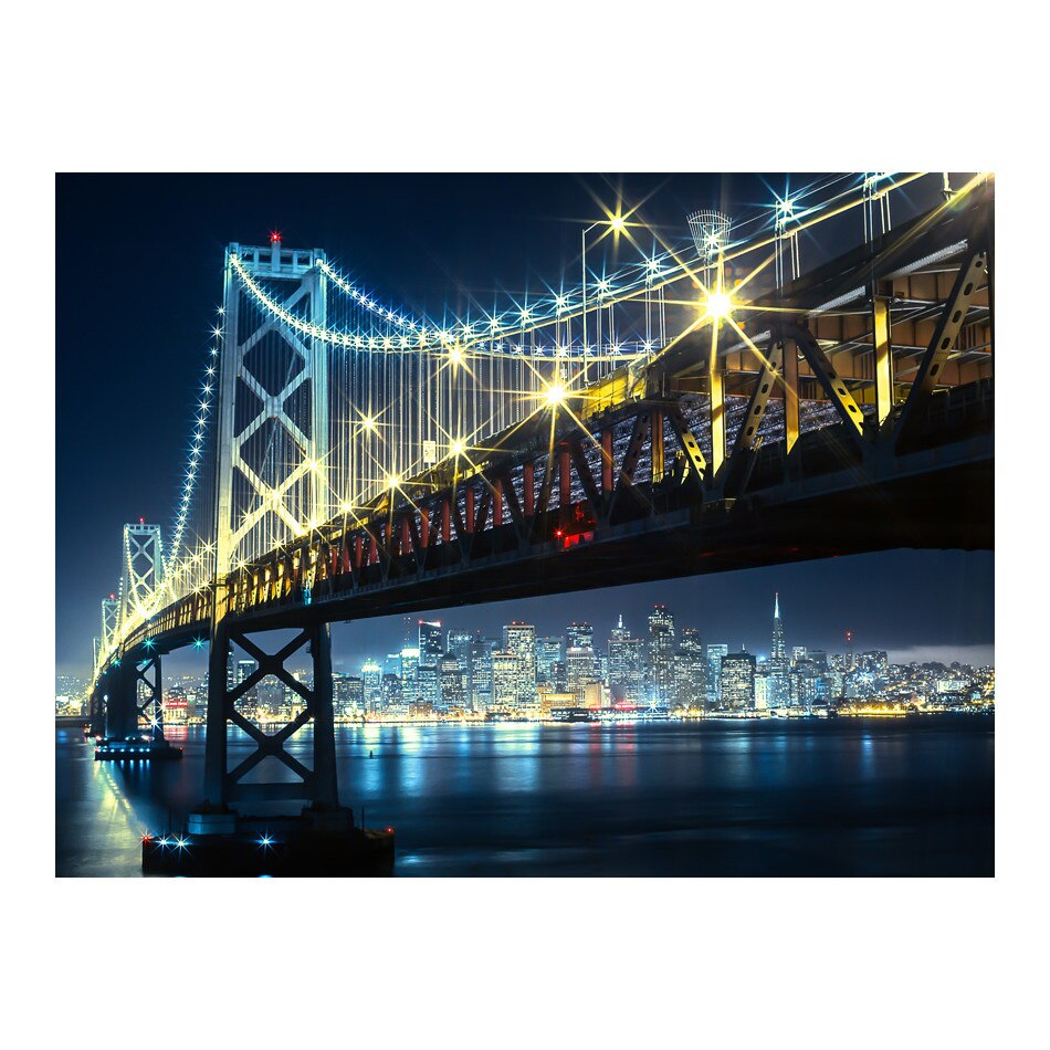 Fototapet vlies - Bay Bridge pe timp de noapte - 250 x 193 cm
