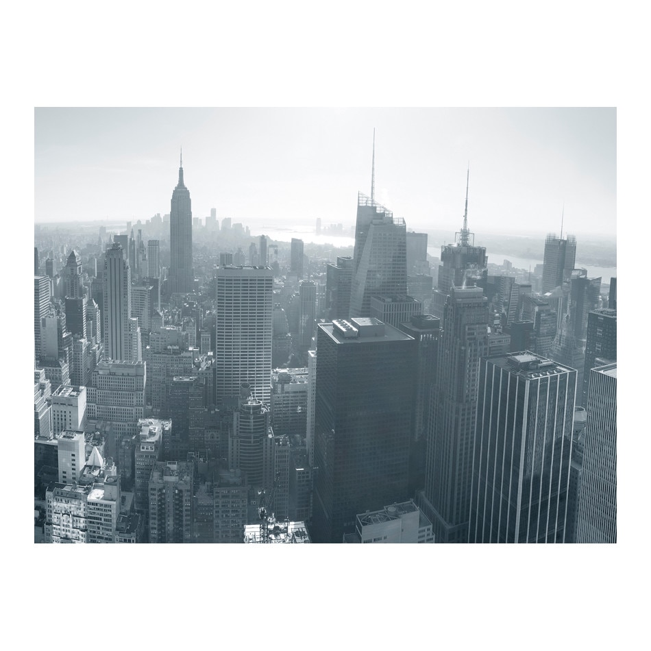 Fototapet vlies - New York City Skyline alb si negru - 400 x 309 cm