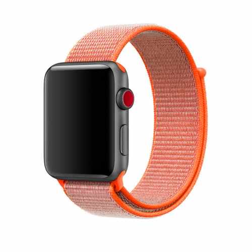 Curea pentru Apple Watch, Bibilel, compatibil cu dimensiunea 42mm, Sport Band, Textil, Portocaliu, BBL489