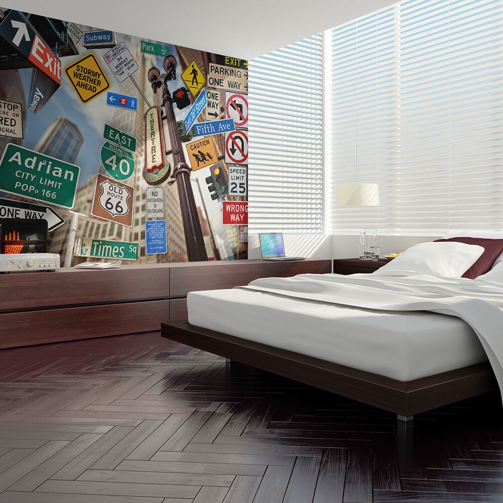 Fototapet vlies - New York signposts - 350 x 270 cm