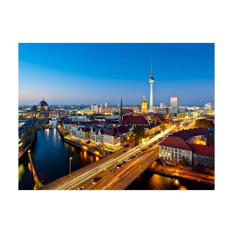 Fototapet vlies - Vedere din Berlin de la Fischerinsel noaptea - 250 x 193 cm