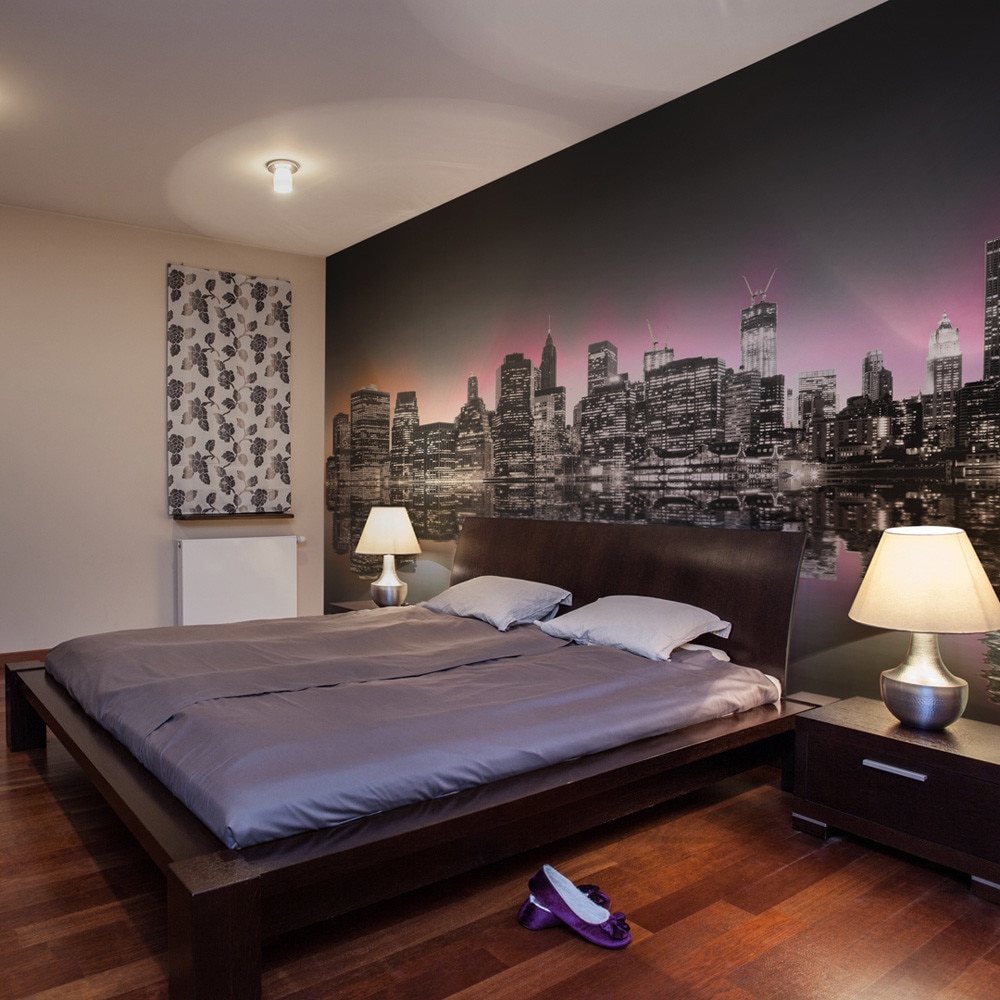 Fototapet vlies - Colorful glow over NYC - 350 x 270 cm
