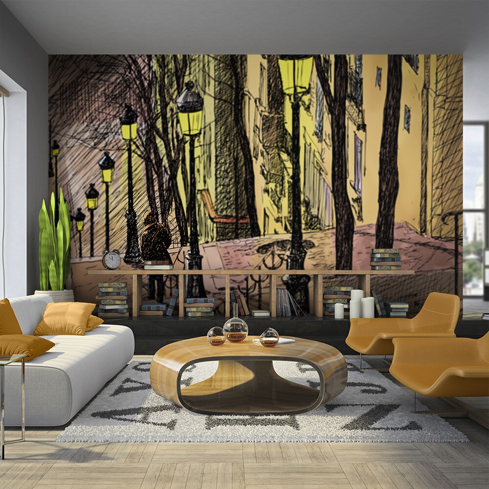 Fototapet vlies - Lonely walk through Montmartre - 350 x 270 cm