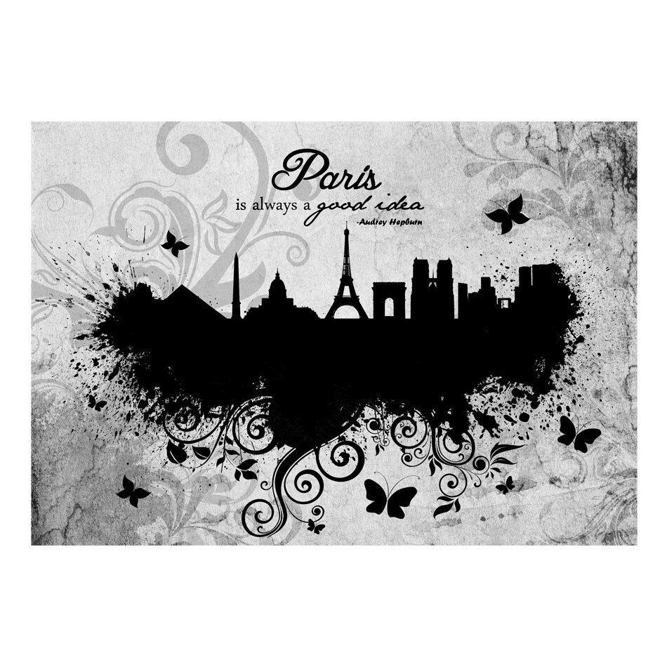 Fototapet vlies - Parisul este intotdeauna o idee buna alb si negru - 400 x 280 cm