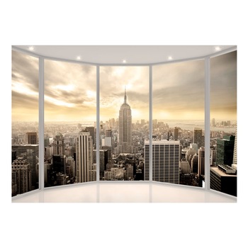 Fototapet vlies - Soarele diminetii in New York City - 150 x 105 cm Fototapet vlies - Soarele diminetii in New York City - 150 x 105 cm