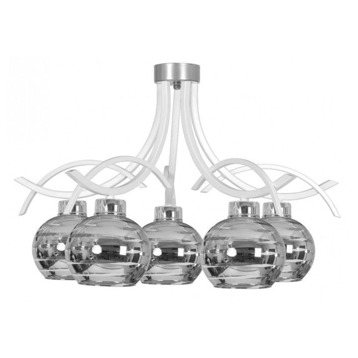 Полилей Emibig Troper, 5X60W, Бял/Хром