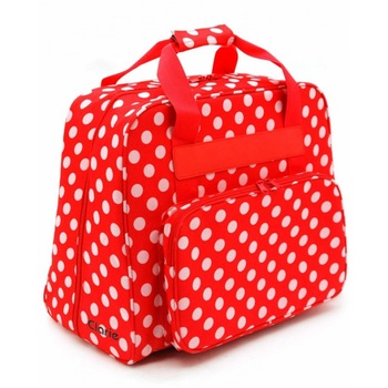 Geanta pentru masina de cusut design rosu cu buline albe Geanta pentru masina de cusut design rosu cu buline albe