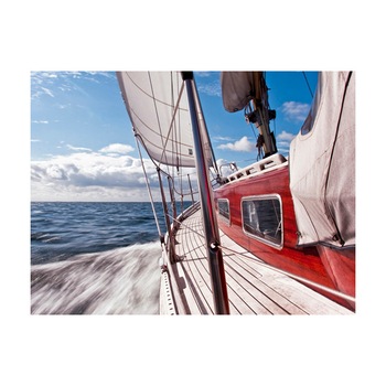 Fototapet vlies - O barca departe de tarm - 400 x 309 cm Fototapet vlies - O barca departe de tarm - 400 x 309 cm