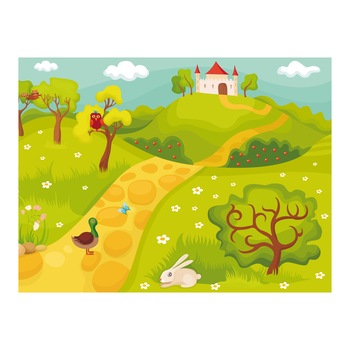 Fototapet vlies - O cale spre un castel magic - 300 x 231 cm Fototapet vlies - O cale spre un castel magic - 300 x 231 cm