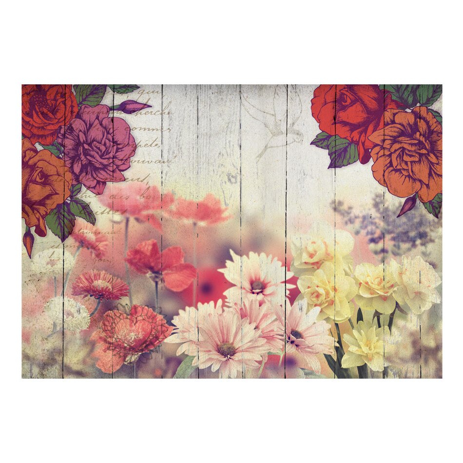 Fototapet vlies - Vintage Flowers - 300 x 210 cm