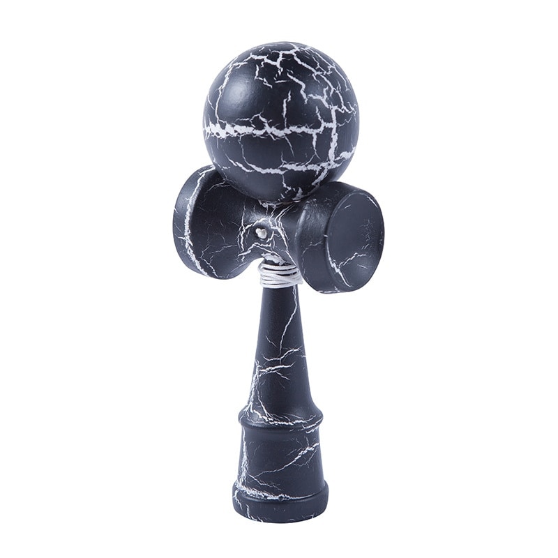 Kendama Ball Full Crack Negru Lemn Fag Alb