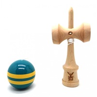 Kendama Ball Originala Stripe Galben Lemn Fag Verde