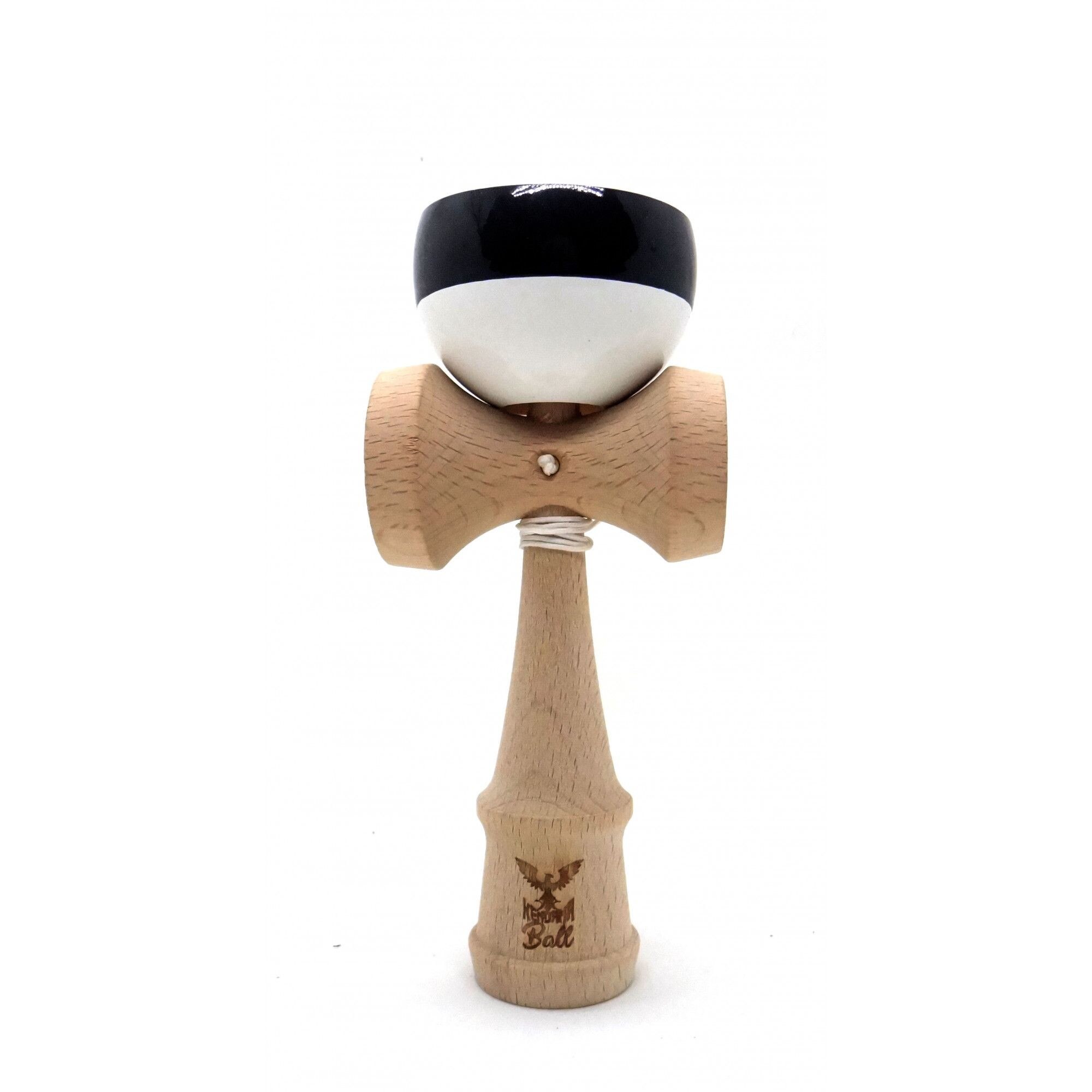 Kendama Ball Originala Stripe Negru Lemn Fag Alb