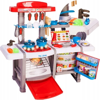 Bucatarie multifunctionala DUBLA XXL pentru copii cu lumini si sunete, Chiuveta cu circuit de apa, FRIGIDER, CUPTOR + Multiple accesorii, Real Chef® Bucatarie multifunctionala DUBLA XXL pentru copii cu lumini si sunete, Chiuveta cu circuit de apa, FRIGIDER, CUPTOR + Multiple accesorii, Real Chef®