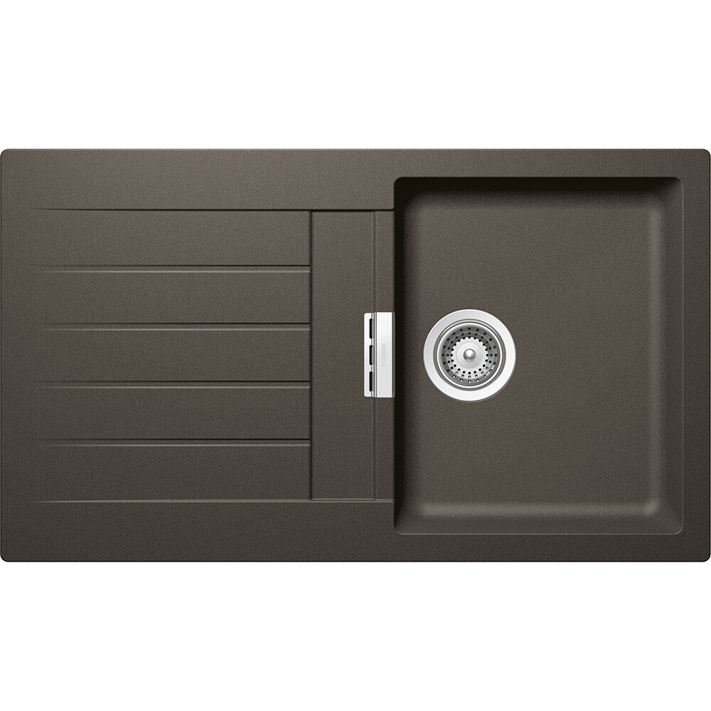 Chiuveta granit Schock Signus D-100 Carbonium, 860 x 500 mm, adancime cuva 195 mm, reversibila, montare pe blat