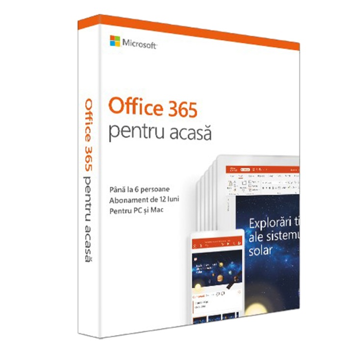 Microsoft Office 365 Home, Romana, Subscriptie 1 an - 6 utilizatori, pentru Windows/Mac, iOS si Android