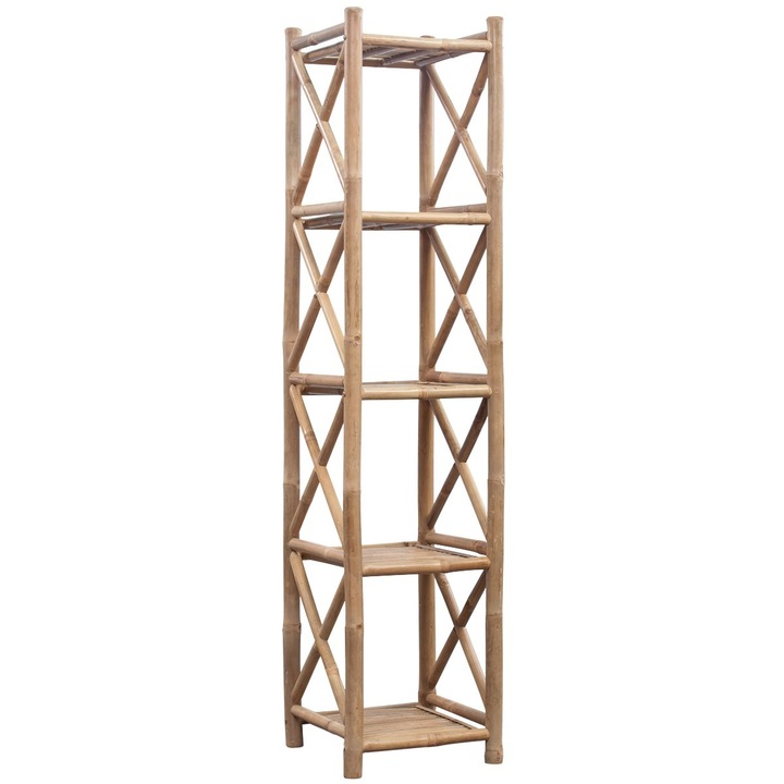 vidaXL 5 szintes szögletes bambusz polc
