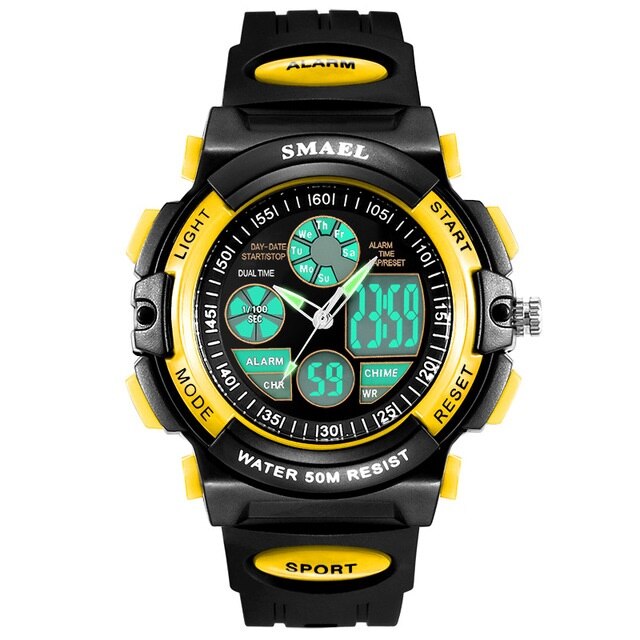 Ceas pentru copii Smael Shock, Galben