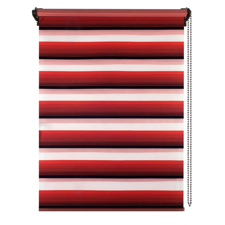 Jaluzea tip roleta zebra-rulou textil Day&Night, Elegance T119, cote panza 80x120 cm, cote finale 84x120 cm, accesorii maro.