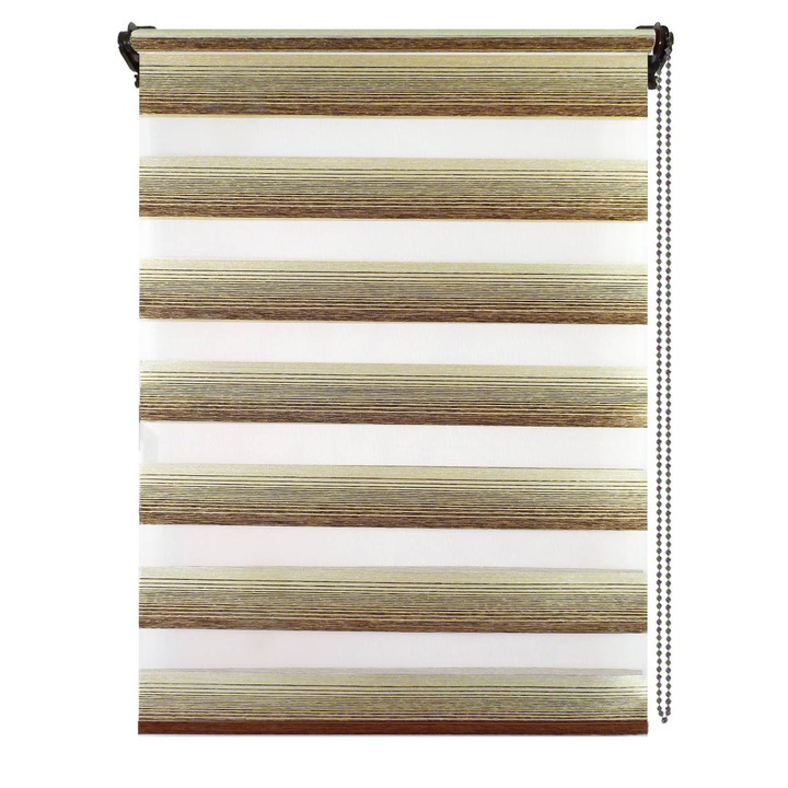 Jaluzea tip roleta zebra-rulou textil Day&Night, Elegance T102, cote panza 76x200 cm, cote finale 80x200 cm, accesorii albe.