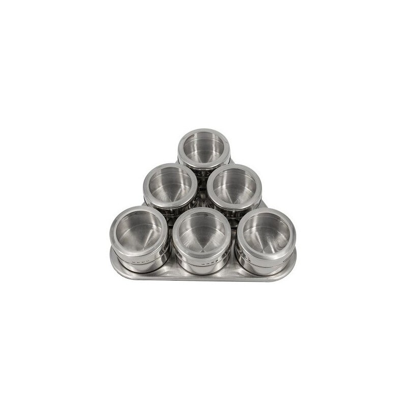 Set condiment din Inox 6 piese cu suport magnetic Grunberg gr 327