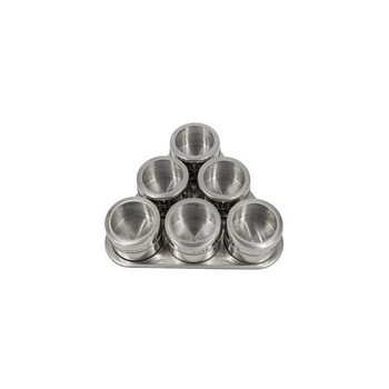 Set condiment din Inox 6 piese cu suport magnetic Grunberg gr 327 Set condiment din Inox 6 piese cu suport magnetic Grunberg gr 327