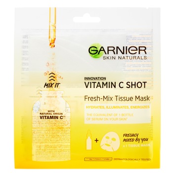 Masca servetel Garnier Skin Natural Fresh-Mix Vitamin, 33 g Masca servetel Garnier Skin Natural Fresh-Mix Vitamin, 33 g