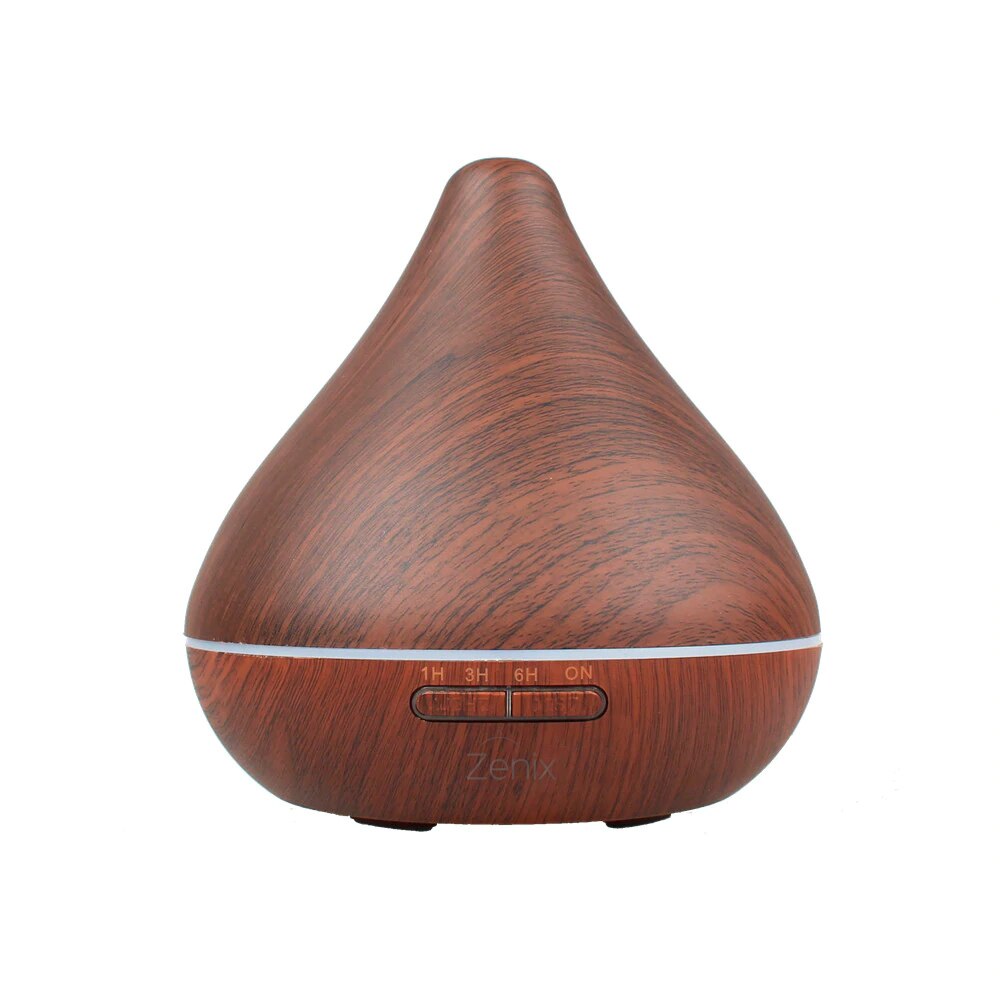 Difuzor aromaterapie, Zenix™, GX-13K, 300ml, 16 ore, ultrasonic - stejar inchis complet