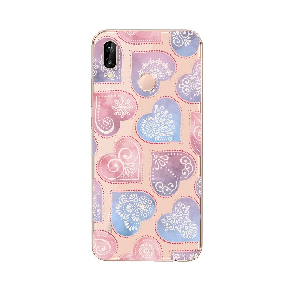 Husa Lemontti Silicon Art pentru Huawei P20 Lite, Hearts