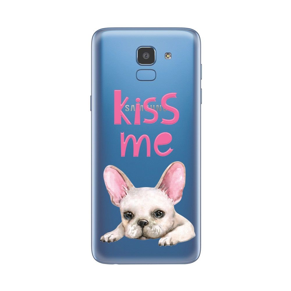 Husa Lemontti Silicon Art pentru Samsung Galaxy J6 2018, Pug Kiss