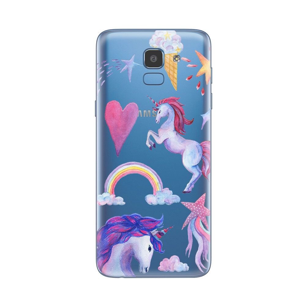 Husa Lemontti Silicon Art pentru Samsung Galaxy J6 2018, Unicorn