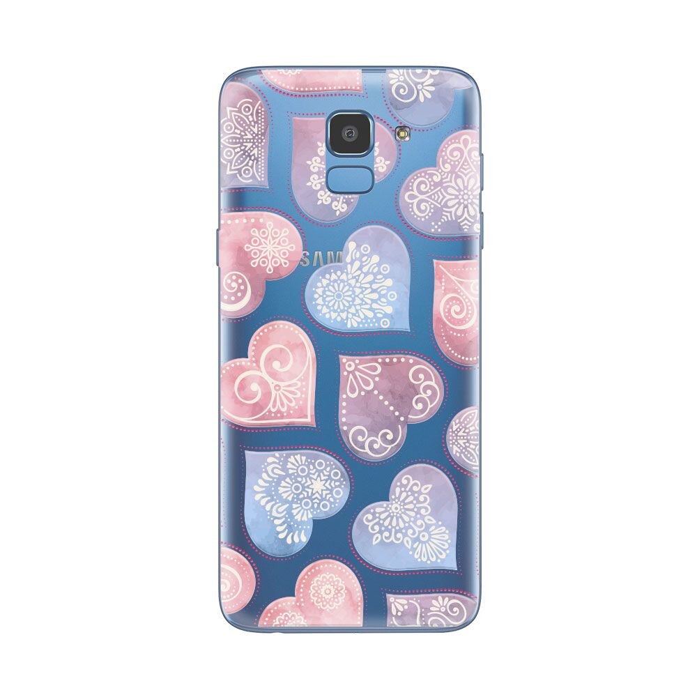 Husa Lemontti Silicon Art pentru Samsung Galaxy J6 2018, Hearts