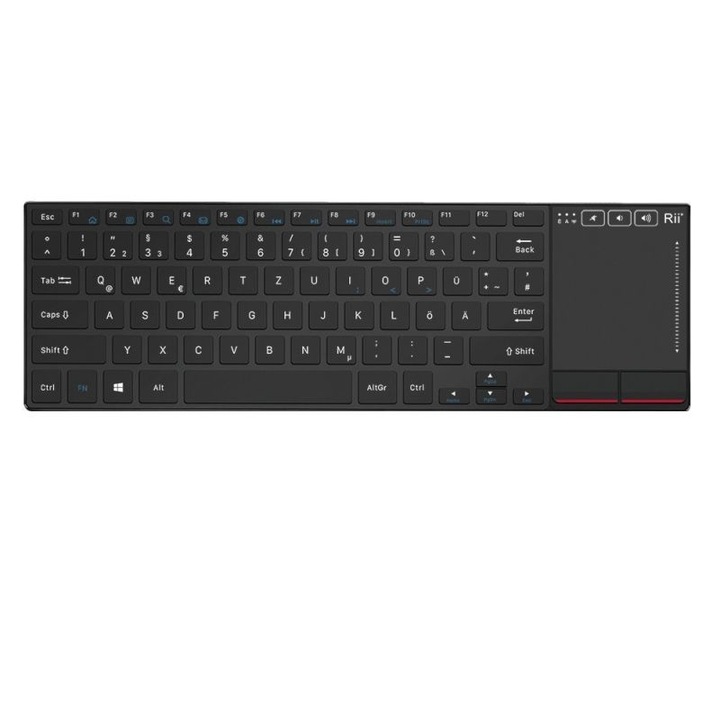 Tastatura multimedia Wireless, Android iOS, USB 2.0, touchpad 4.5 inch, Rii